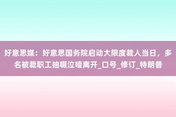 好意思媒：好意思国务院启动大限度裁人当日，多名被裁职工抽啜泣噎离开_口号_修订_特朗普