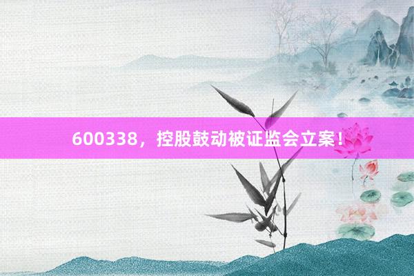600338，控股鼓动被证监会立案！