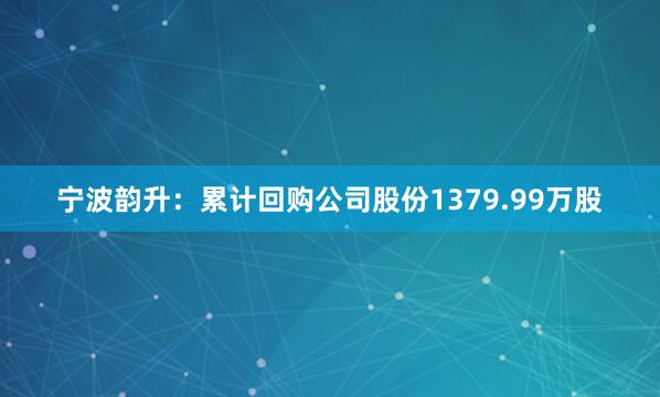 宁波韵升：累计回购公司股份1379.99万股