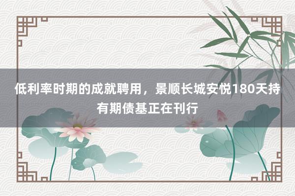 低利率时期的成就聘用，景顺长城安悦180天持有期债基正在刊行