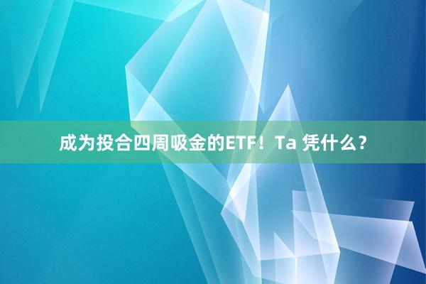 成为投合四周吸金的ETF！Ta 凭什么？