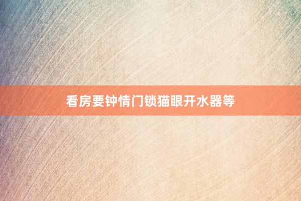 看房要钟情门锁猫眼开水器等