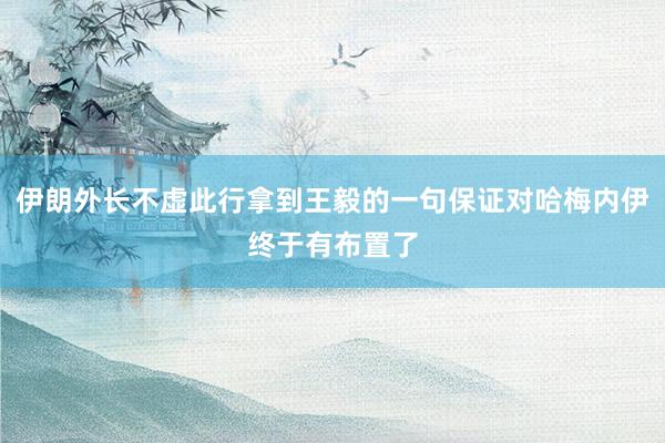 伊朗外长不虚此行拿到王毅的一句保证对哈梅内伊终于有布置了