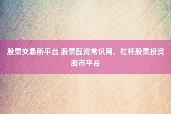 股票交易所平台 股票配资常识网，杠杆股票投资股市平台